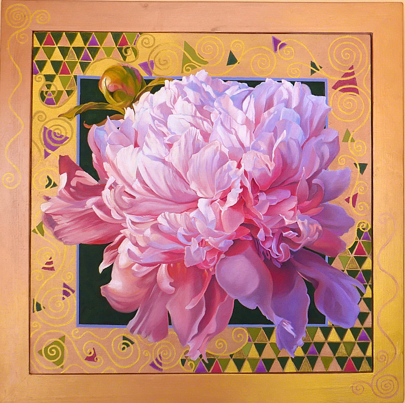 Iconic Peony 1 - 29 x 29in oil on linen